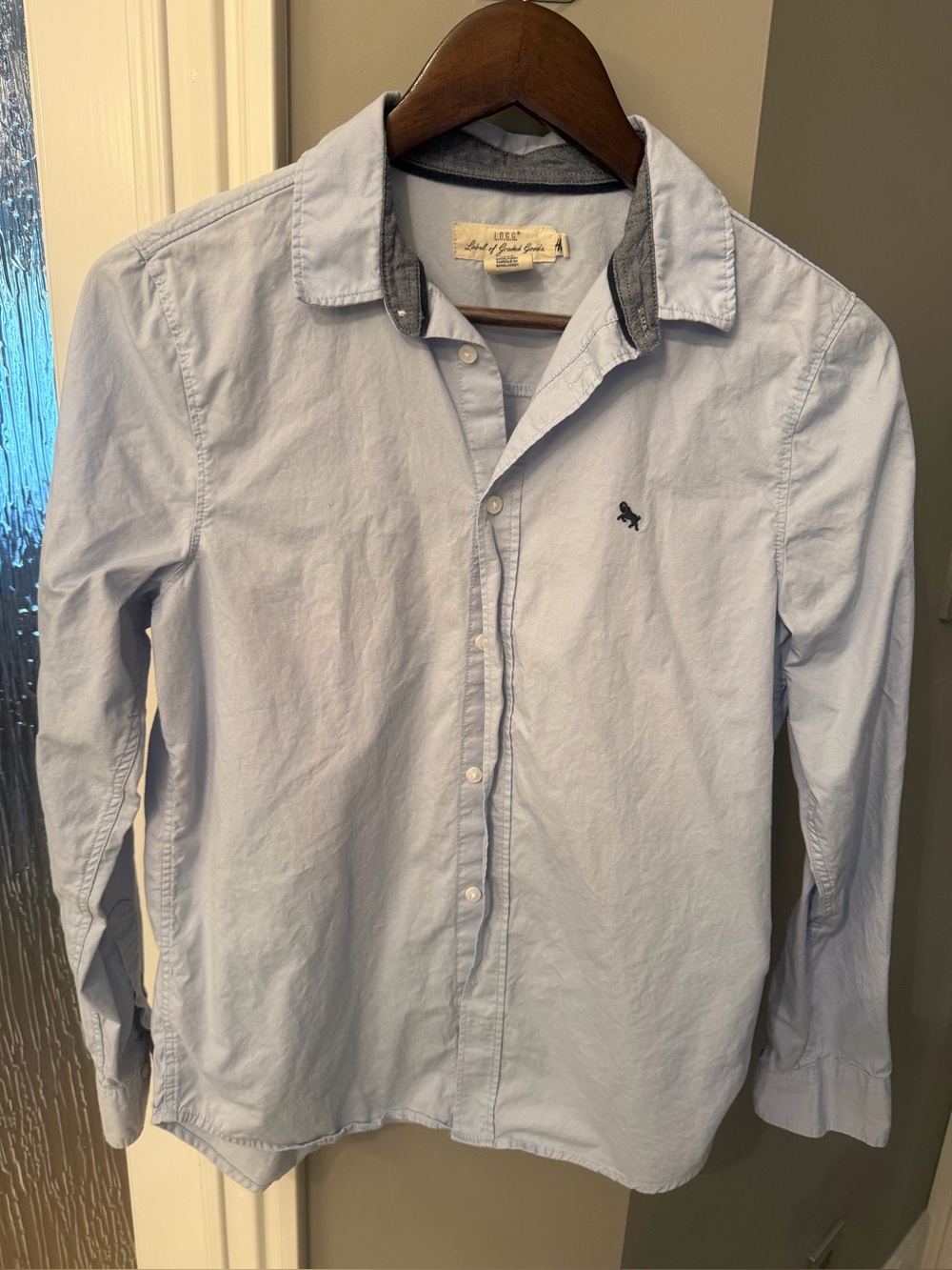 Light Blue Long-Sleeve Button-Up Shirt by H&M